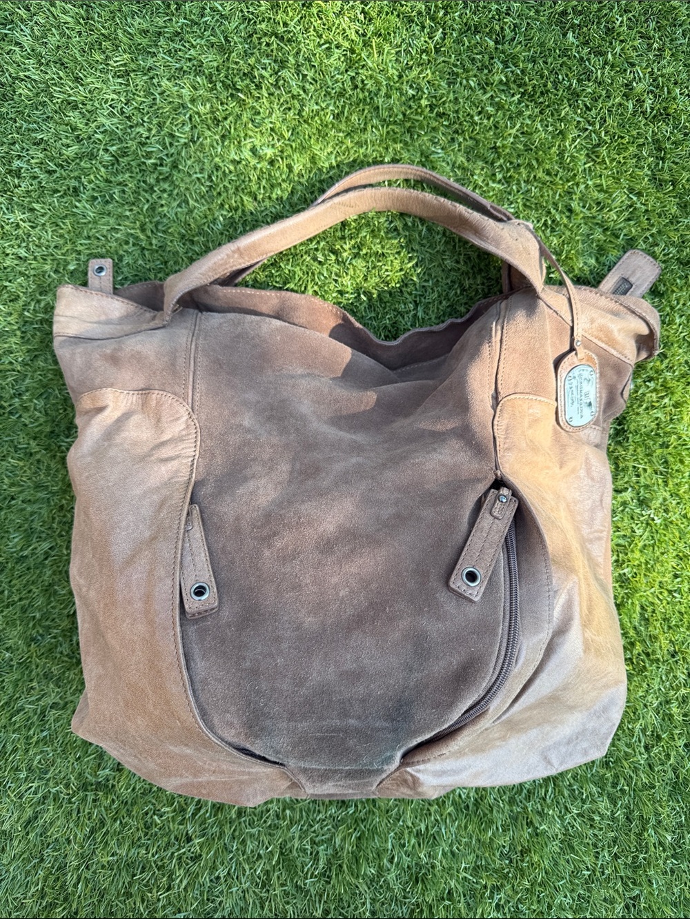 BCBGMaxAzria Brown Suede Tote Bag